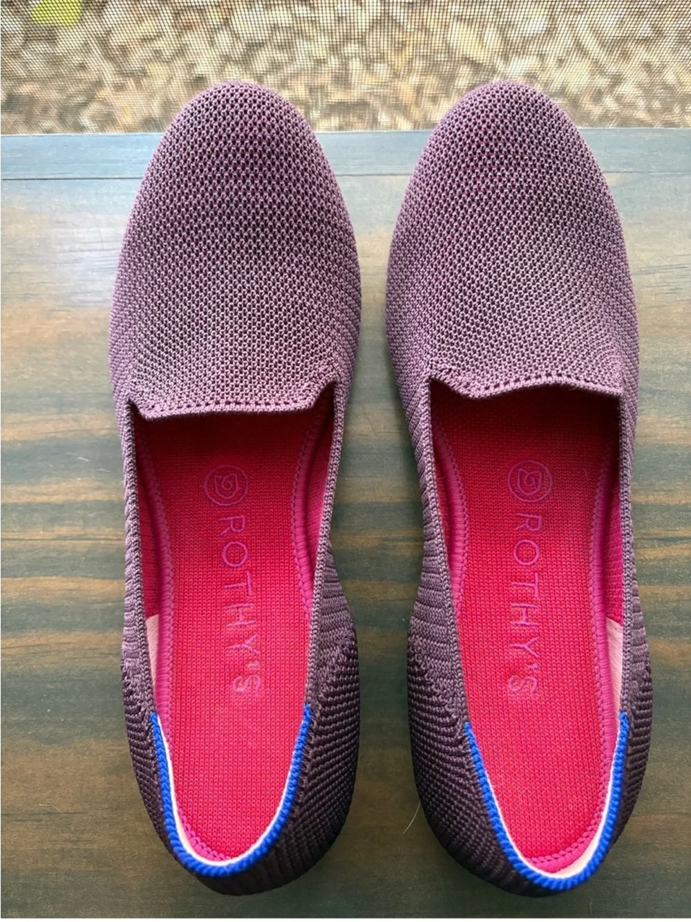 Rothy’s The Loafer Berry Lattice Flats Size 9 Maroon Purple Burgundy Rothy flat
